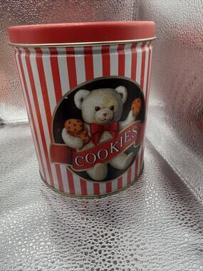 Mrs. Fields Bear Cookies Empty Collectible vintage Tin Container Display Decor